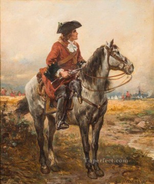 ロバート・アレクサンダー・ヒリングフォード Painting - キャンプの周囲に騎乗した歩哨 ロバート・アレクサンダー・ヒリングフォードの歴史的な戦闘シーン